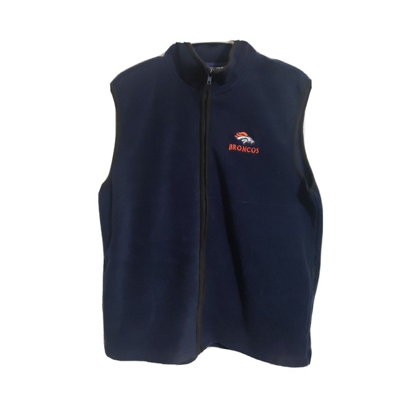 2000 The Edge Denver Broncos Vest Full Zip Up With 2 Mesh Pockets Size Medium - Picture 1 of 10
